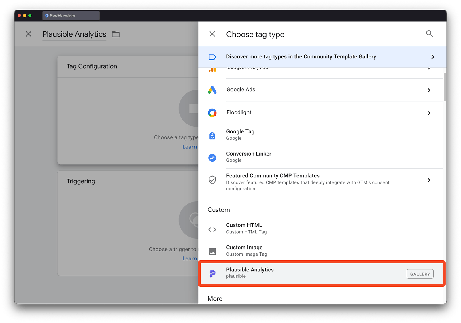 Plausible GTM Template New Tag Template Plausible GTM Template New Tag Template