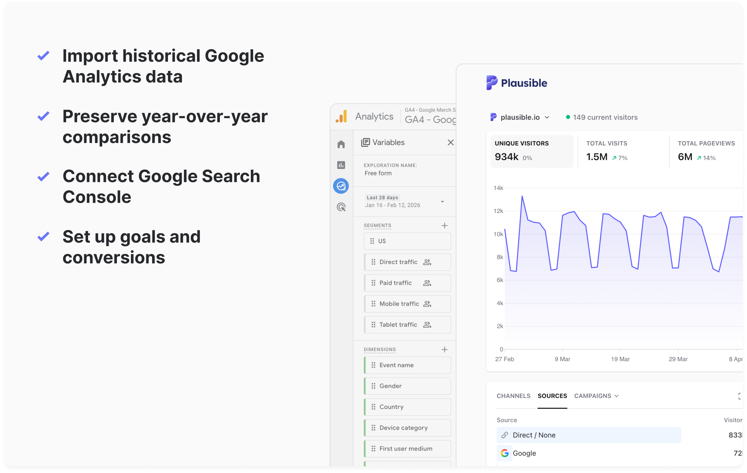 Plausible migration from Google Analytics